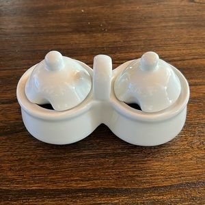 VINTAGE HOUSTON HARVEST JAM JELLY DOUBLE SUGAR CREAMER CONDIMENT CRUET SERVER